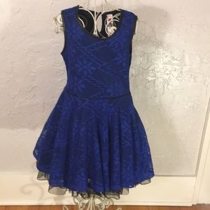 Size 7 blue Knitworks lace girls dress